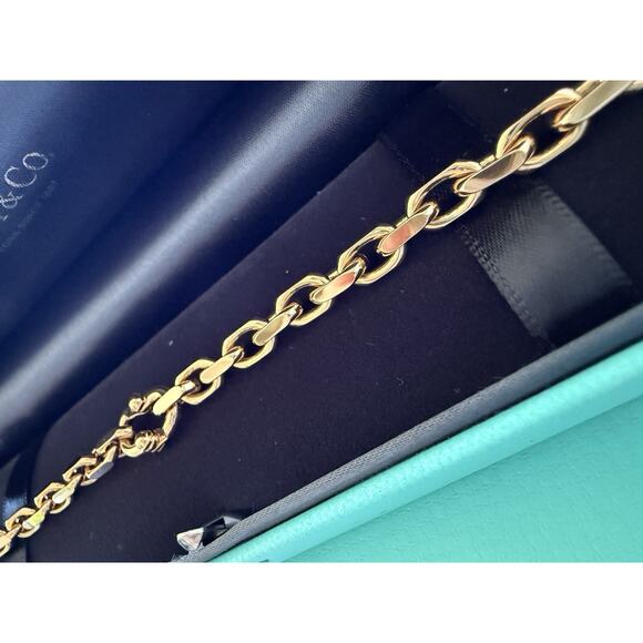 NEW Tiffany Co SOLID 18k Rose Gold Makers Heavy Chain Bracelet Sz LARGE Receipt* - Picture 9 of 16